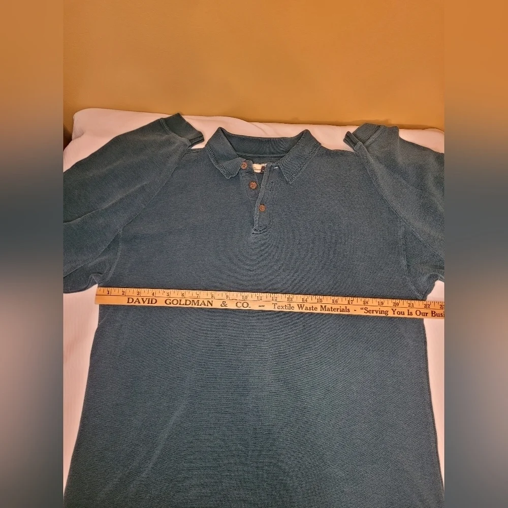 Tommy Bahama Silk Blend Ribbed Long Sleeve Shirt sz L